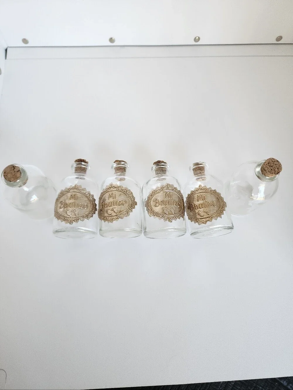 Lot 6 Baptism Favor Bottles Mi Bautizo Glass Bottles Religious Decor